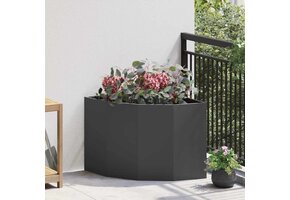 VidaXL Hoek Plantenbak Staal Zwart - 41% Korting