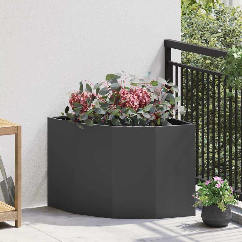 VidaXL Hoekplantenbak Staal Zwart (60x60x50cm) - 34% Korting