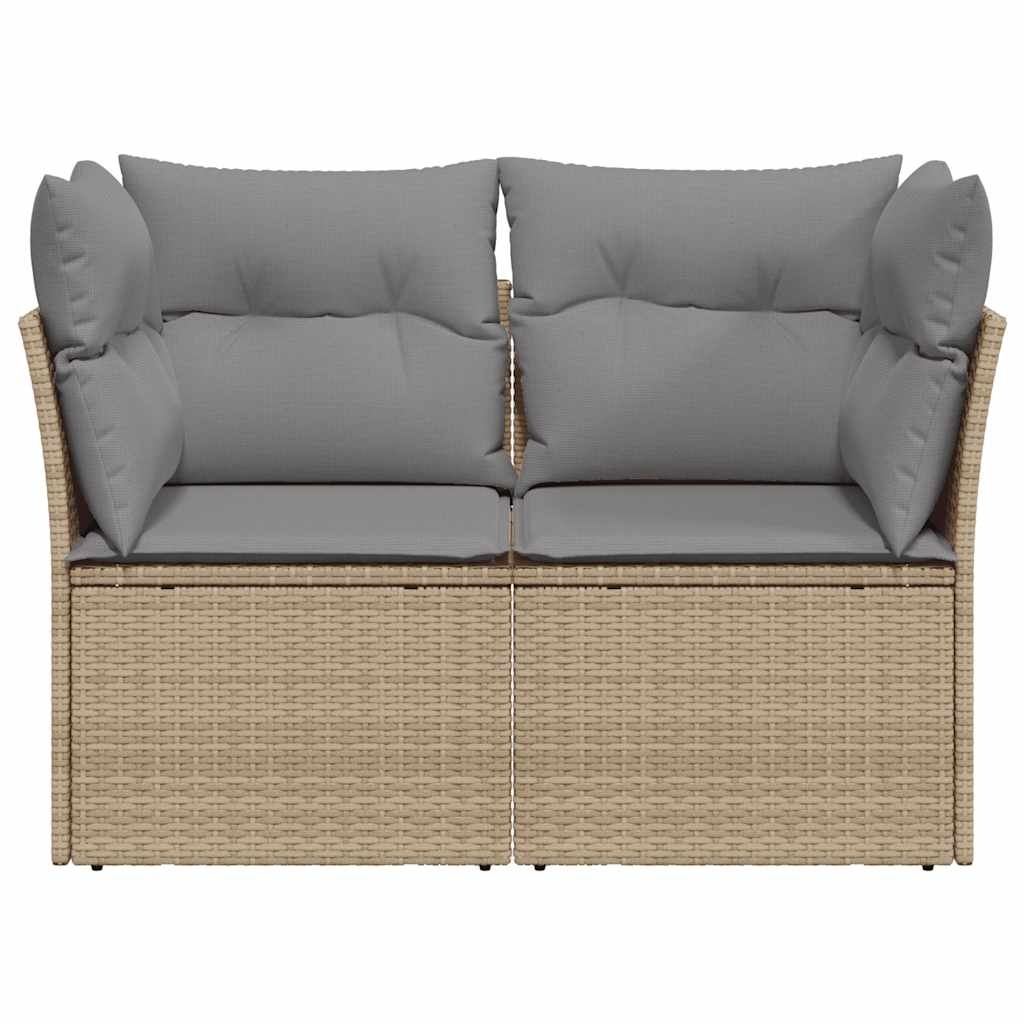 vidaXL Tuinbank 2-zits Poly Rattan Beige met Kussens - 34% Korting