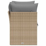 vidaXL Tuinbank 2-zits Poly Rattan Beige met Kussens - 34% Korting