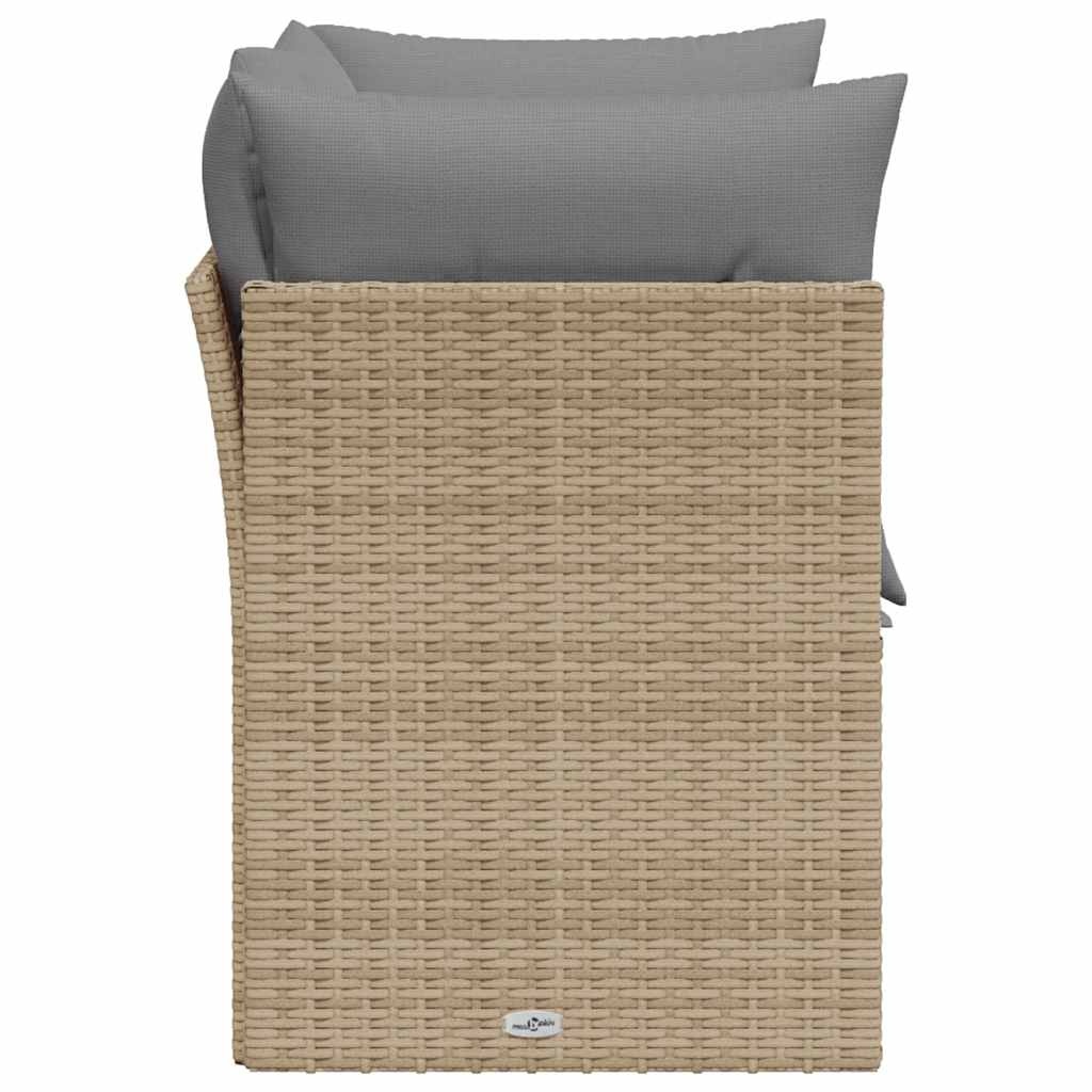 vidaXL Tuinbank 2-zits Poly Rattan Beige met Kussens - 34% Korting