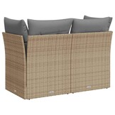 vidaXL Tuinbank 2-zits Poly Rattan Beige met Kussens - 34% Korting