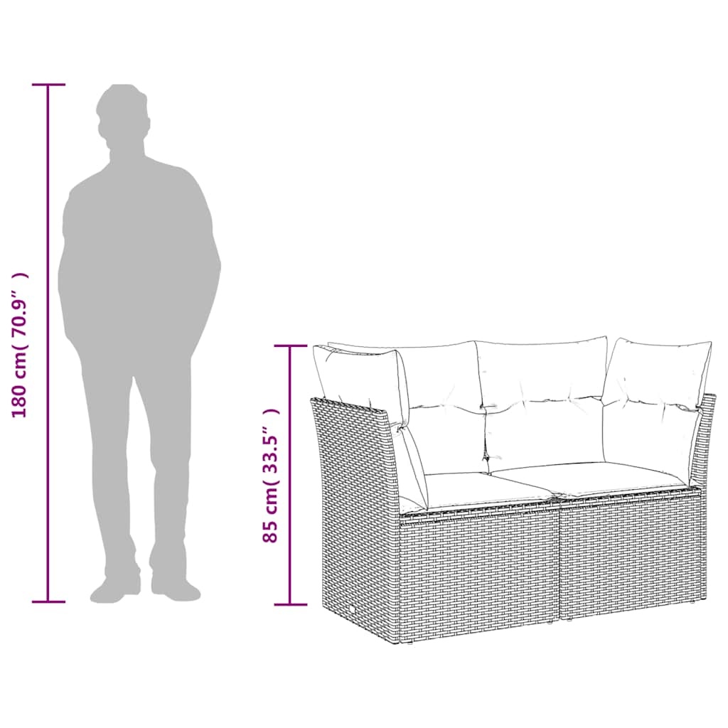 vidaXL Tuinbank 2-zits Poly Rattan Beige met Kussens - 34% Korting