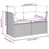 vidaXL Tuinbank 2-zits Poly Rattan Beige met Kussens - 34% Korting