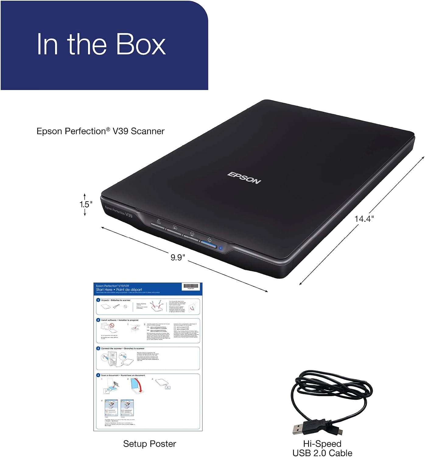 Compacte A4 Scanner: Epson Perfection V39 | 4800 dpi | 35% Korting