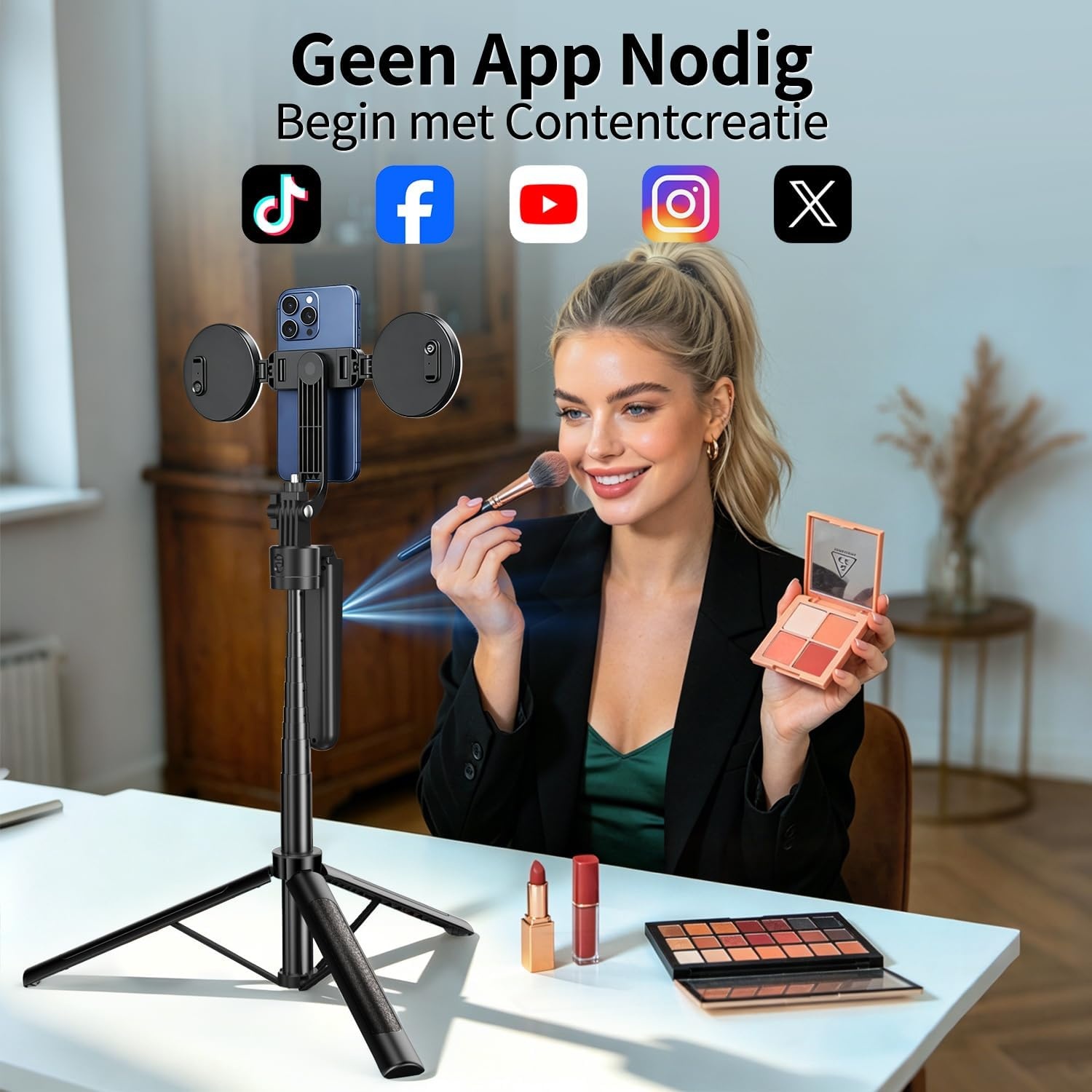 Selfiestick Statief iPhone met Gezichtsherkenning - 57% Korting!