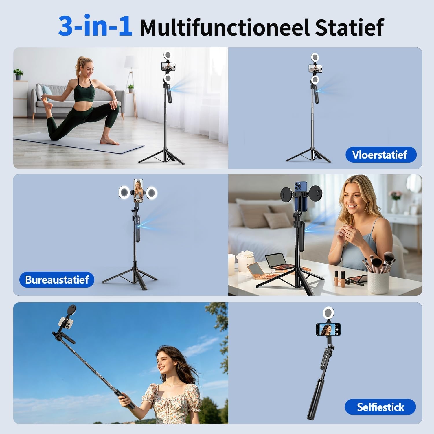 Selfiestick Statief iPhone met Gezichtsherkenning - 57% Korting!