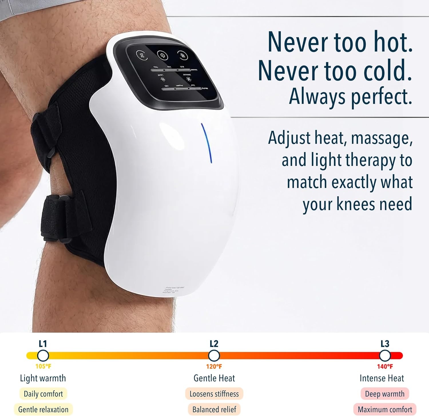 Kniemassageapparaat met Warmte & Roodlicht | 60% Korting