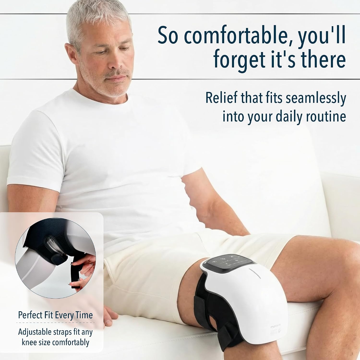 Kniemassageapparaat met Warmte & Roodlicht | 60% Korting