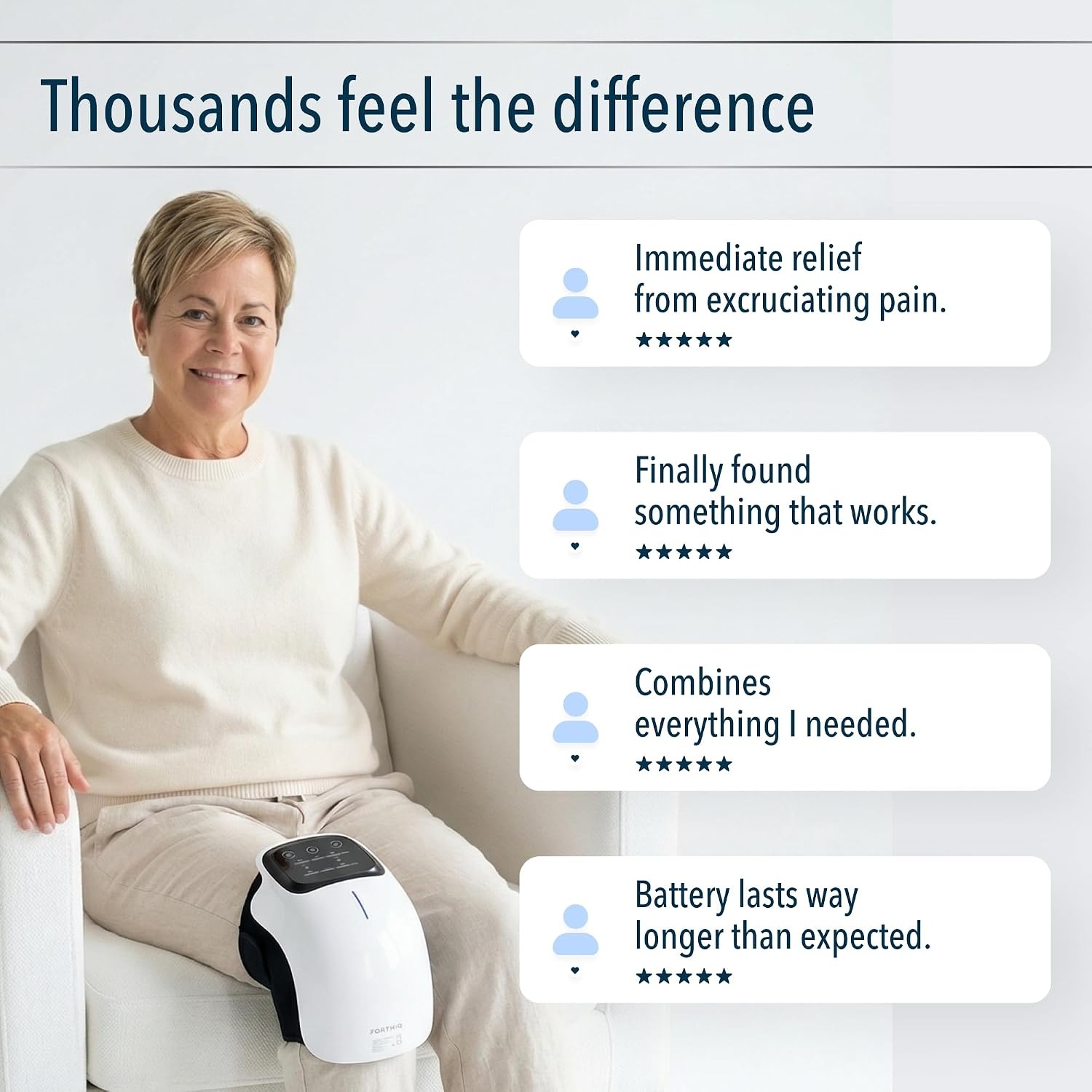 Kniemassageapparaat met Warmte & Roodlicht | 60% Korting