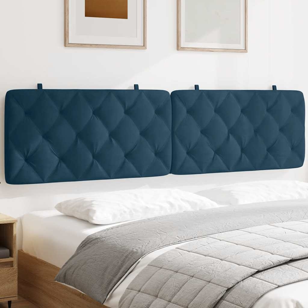 vidaXL Hoofdbordkussen Fluweel Blauw 200 cm - 60% Korting