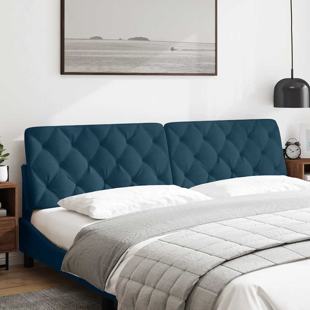 vidaXL Hoofdbordkussen Fluweel Blauw 200 cm - 60% Korting