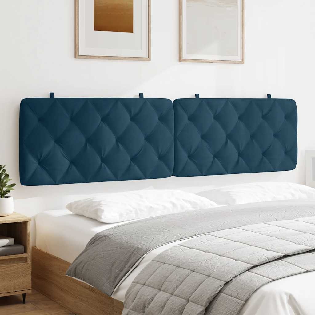vidaXL Hoofdbordkussen Fluweel Blauw 200 cm - 60% Korting