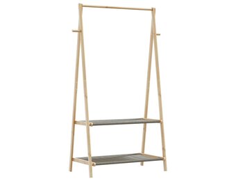 vidaXL Kledingrek met schappen 96x45,5x150,5 cm bamboe