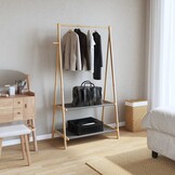 vidaXL Kledingrek met schappen 96x45,5x150,5 cm bamboe