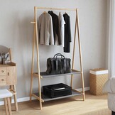 vidaXL Kledingrek met schappen 96x45,5x150,5 cm bamboe