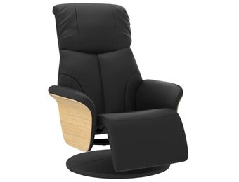 vidaXL Fauteuil verstelbaar met voetensteun kunstleer zwart