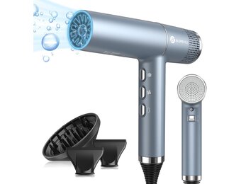 Slopehill IQ Perfetto Haardroger met unieke borstelloze motor, innovatief microfilter, Oxy Active Technology, led-display, 2000 W (blauw)