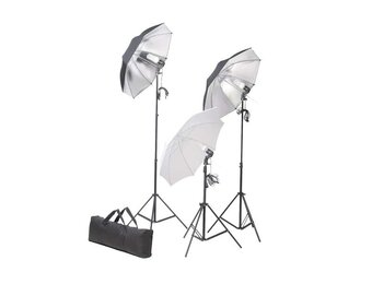 vidaXL Studioverlichtingsset 24 watt inclusief statieven en paraplu's
