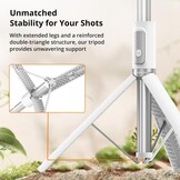 ATUMTEK Selfie Stick 157 cm - Uitschuifbaar Statief met Bluetooth Afstandsbediening - Wit