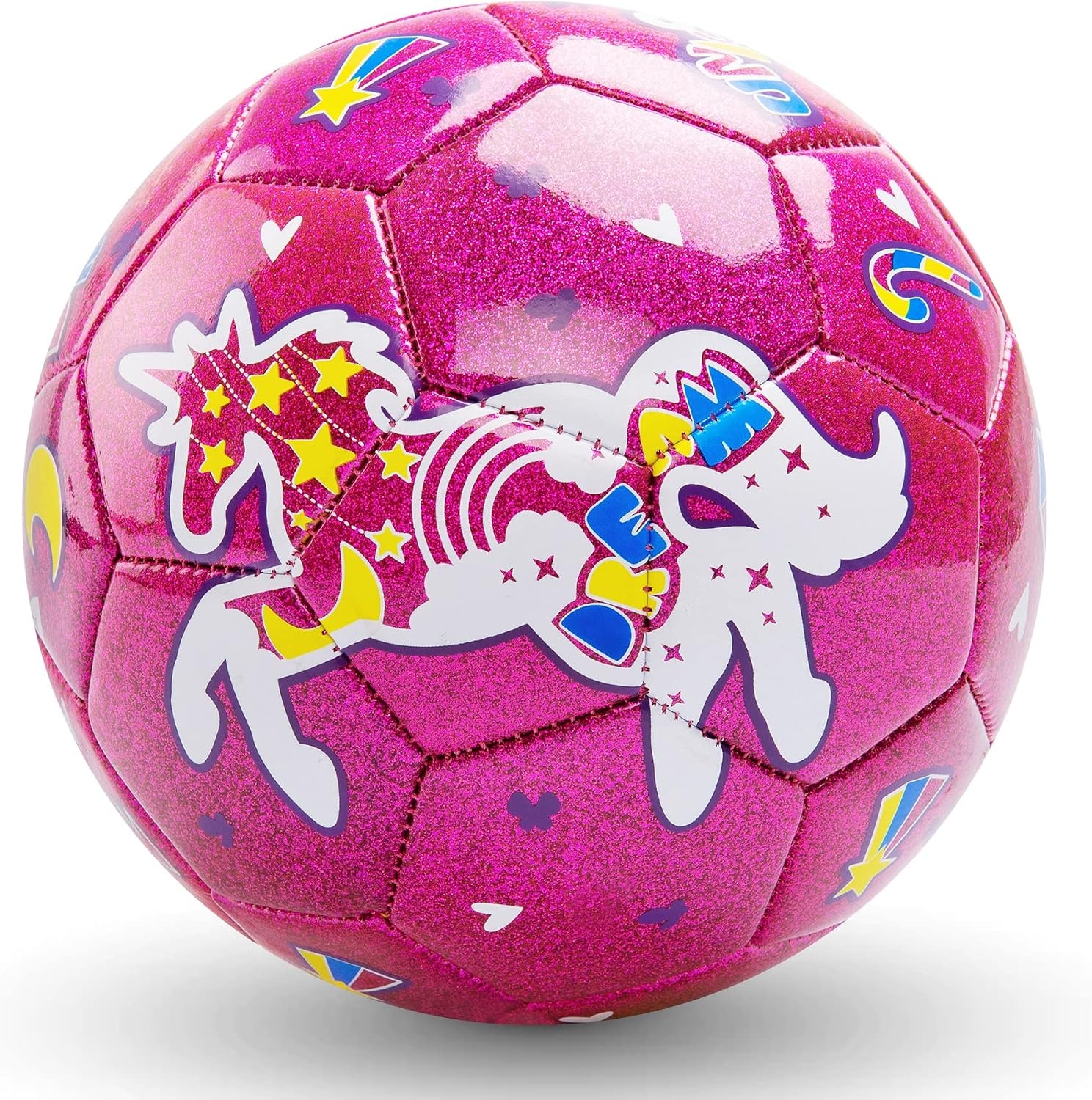 Voetbal Unicorn Roze Maat 3 voor kinderen 3-8 jaar, van duurzaam PVC, inclusief pomp & net, voor binnen & buiten