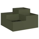 vidaXL Tuin Bloempot Olijfgroen 100 x 100 x 48 cm Staal
