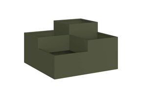 VidaXL Stalen Bloempot Olijfgroen (100x100x48cm) - 59% Korting!