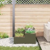 vidaXL Tuin Bloempot Olijfgroen 100 x 100 x 48 cm Staal