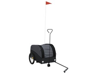 vidaXL Fietstrailer 30 kg ijzer zwart