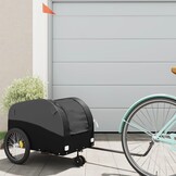 vidaXL Fietstrailer 30 kg ijzer zwart