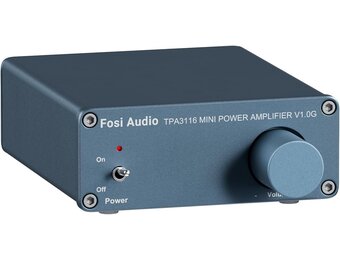 Fosi Audio V1.0G 2 Channel Amplifier Stereo Audio Amp Mini Hi-Fi Class D Integrated TPA3116 Amp for Home Speakers 50W x 2 with 19V 4.74A Power Supply