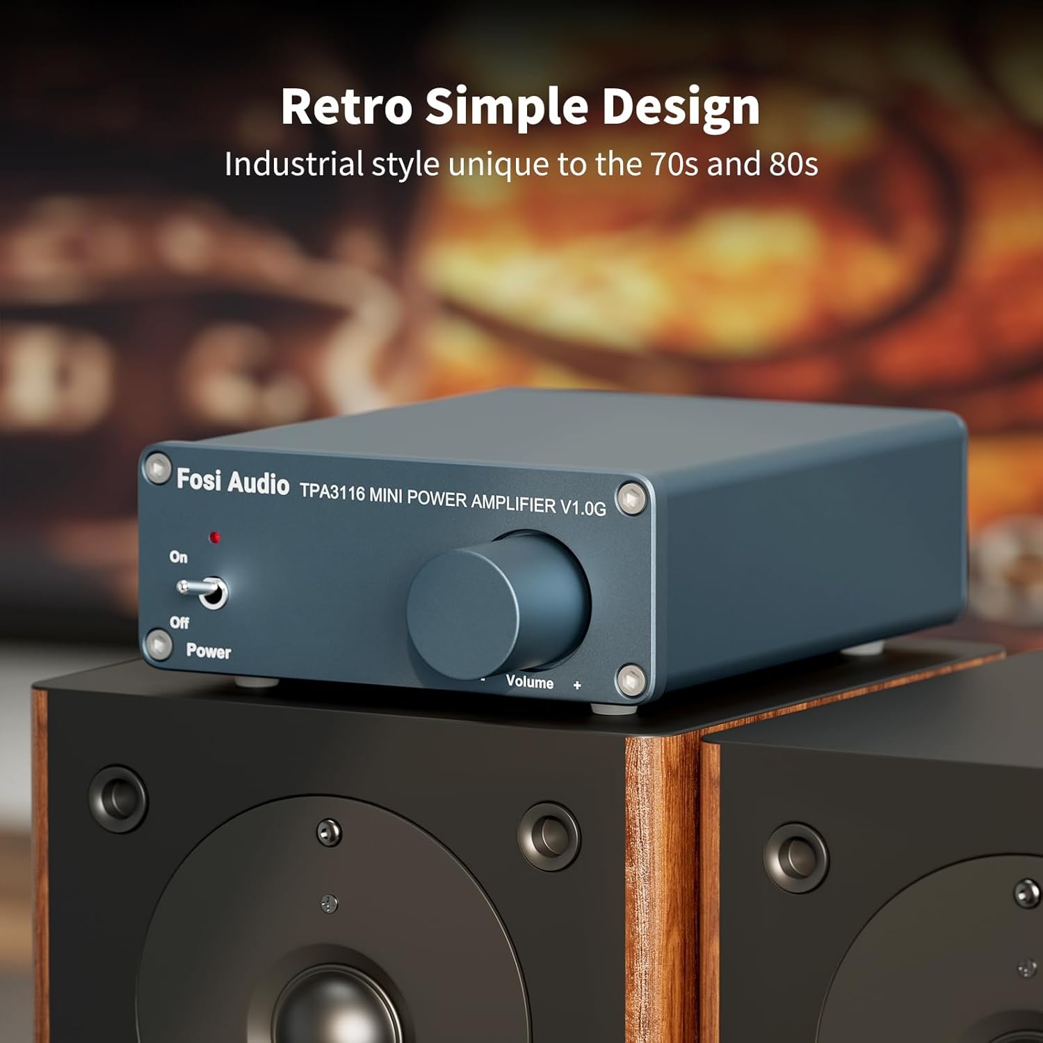 Fosi Audio V1.0G 2 Channel Amplifier Stereo Audio Amp Mini Hi-Fi Class D Integrated TPA3116 Amp for Home Speakers 50W x 2 with 19V 4.74A Power Supply