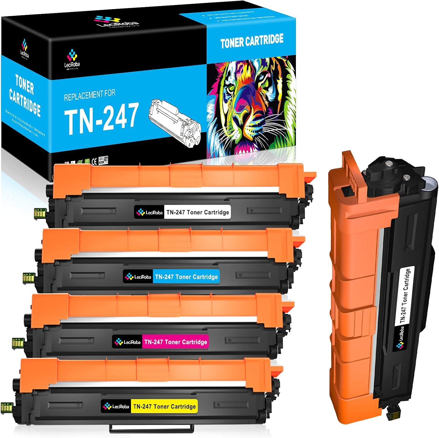 LeciRoba TN247 Toner for Brother TN247 TN243 for Brother DCP-L3550CDW DCP-L3510CDW HL-L3210CW HL-L3230CDN HL-L3230CDW HL-L3270CDW MFC-L3710CW MFC-L3730CDN MFC-L3755 0CDW CDW MFC -L3770CDW (5-Pack)