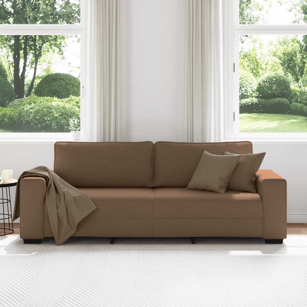 vidaXL 3-zitsbank bruin 180 cm stof