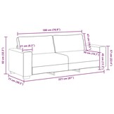 vidaXL 3-zitsbank bruin 180 cm stof