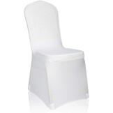 EMART Witte Stoelhoezen - Set van 50 stuks - Stretch Polyester Spandex