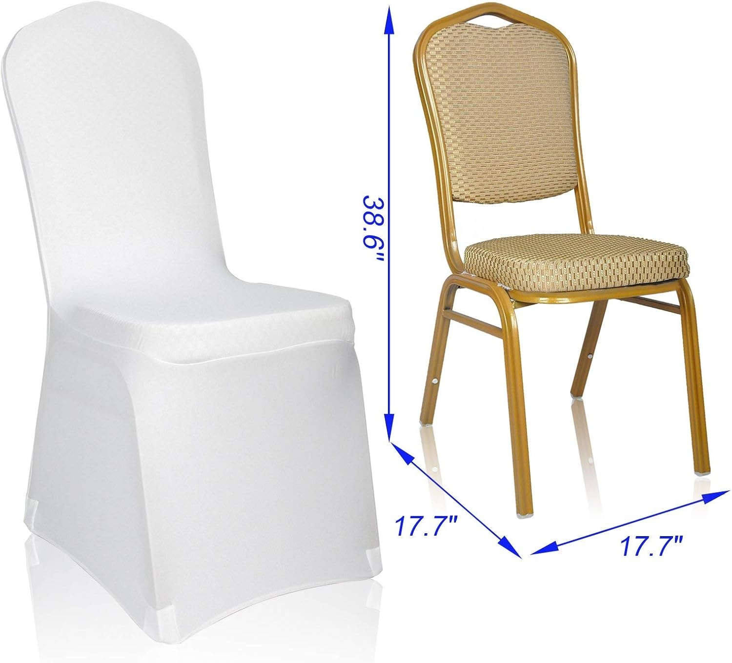 EMART Witte Stoelhoezen - Set van 50 stuks - Stretch Polyester Spandex