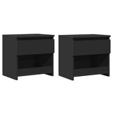 vidaXL Nachtkastjes 2 st 40x30x39 cm bewerkt hout zwart