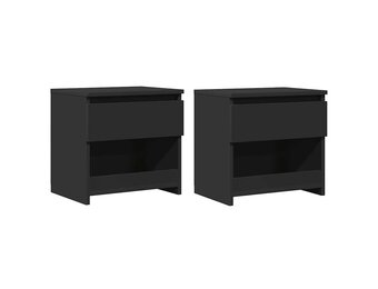 vidaXL Nachtkastjes 2 st 40x30x39 cm bewerkt hout zwart