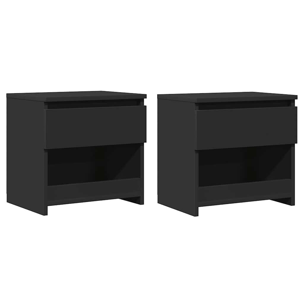 vidaXL Nachtkastjes 2 st 40x30x39 cm bewerkt hout zwart