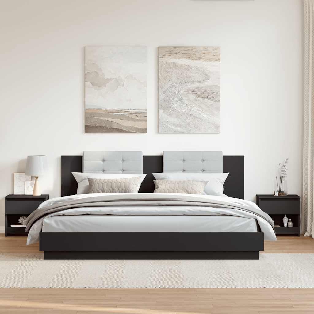 vidaXL Nachtkastjes 2 st 40x30x39 cm bewerkt hout zwart