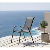 Tuinstoel grijs - 90.5 x 72 x 55 cm - gepoedercoat staal - 2 stuks