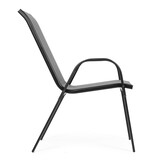 Tuinstoel grijs - 90.5 x 72 x 55 cm - gepoedercoat staal - 2 stuks