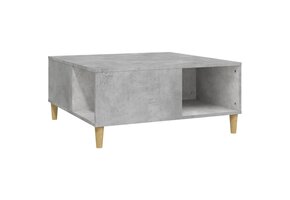 vidaXL Salontafel - Bewerkt Hout, Betongrijs, 80x80 cm - 68% Korting!