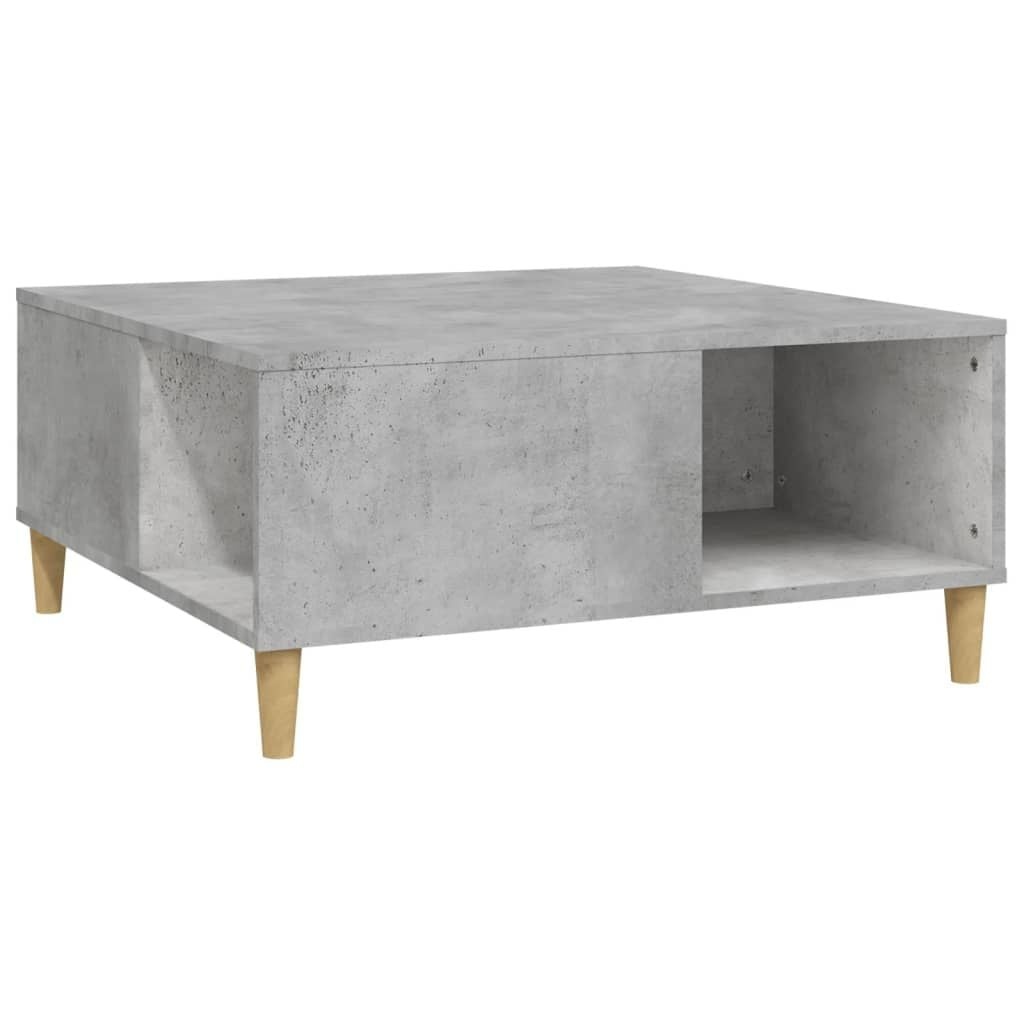 VidaXL Salontafel 80x80cm Betongrijs Bewerkt Hout - 71% Korting!