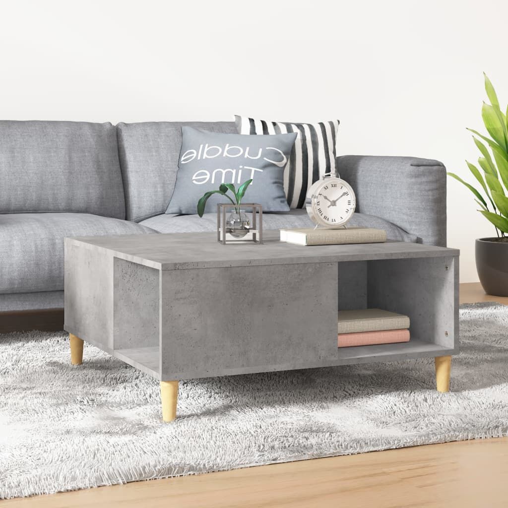 VidaXL Salontafel 80x80cm Betongrijs Bewerkt Hout - 71% Korting!