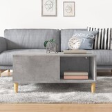 VidaXL Salontafel 80x80cm Betongrijs Bewerkt Hout - 71% Korting!