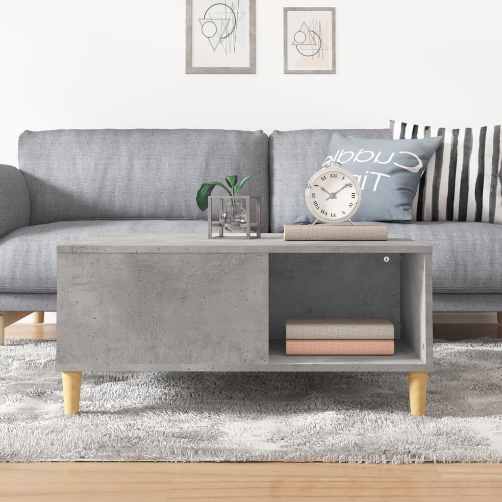 VidaXL Salontafel 80x80cm Betongrijs Bewerkt Hout - 71% Korting!