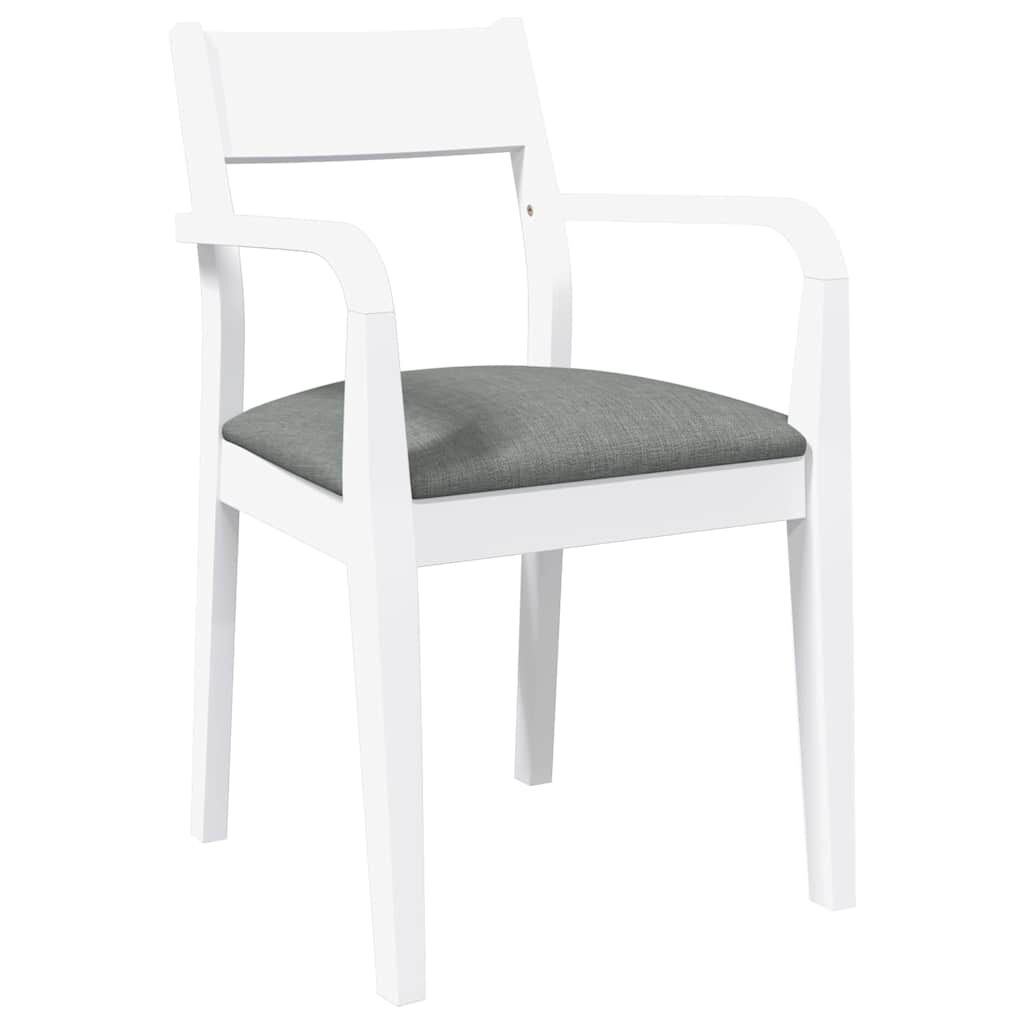 vidaXL Eetkamerstoelen Massief Rubberhout Wit - Set van 2 met 61% Korting