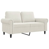 vidaXL Tweezitsbank 120 cm fluweel crèmekleurig